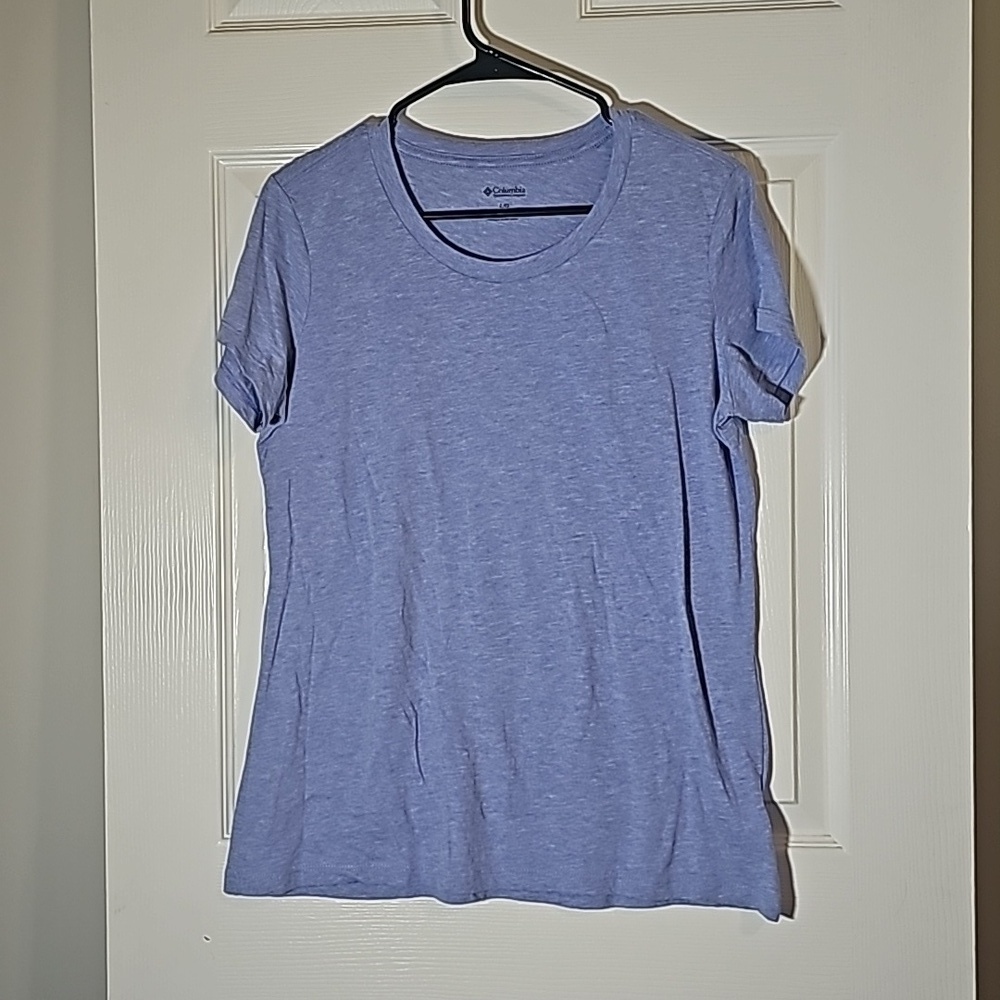 Columbia Purple Short Sleeve Activewear T-shirt Size L